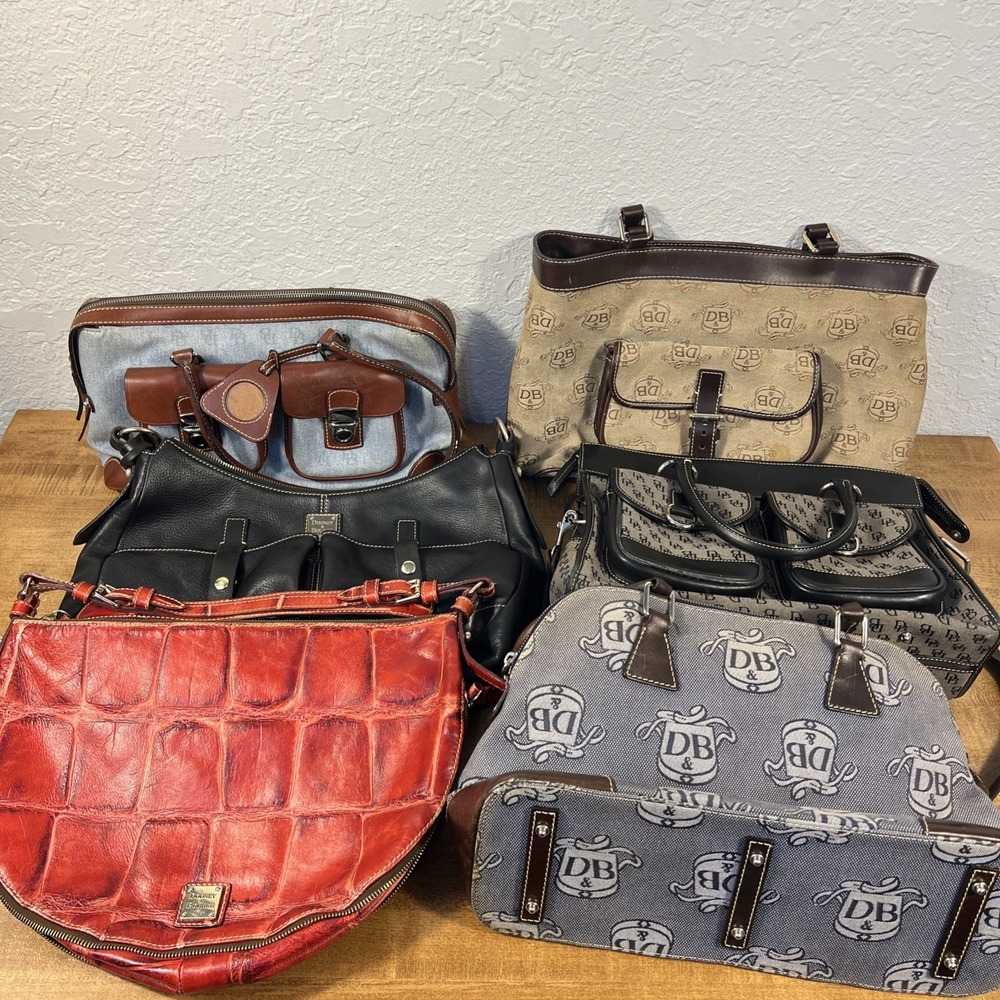 Dooney & Bourke Handbag Satchel Tote Purses Leather Vintage Lot of 6 Project Pcs
